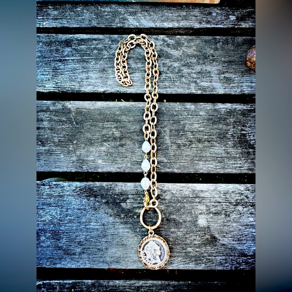 Elegant Gold and Silver Ancient Coin Necklace